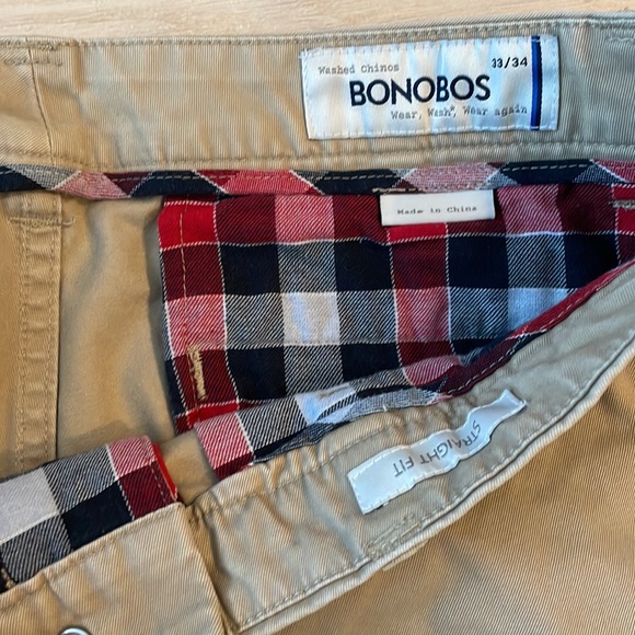 Bonobos Men's Slim Straight Fit Washed Chino Pants 33/34 - Picture 7 of 7